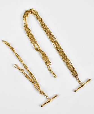 Lot 352 - A 9ct yellow gold fancy link necklace with...