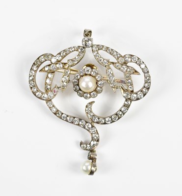 Lot 318 - An Edwardian Belle Epoque diamond and pearl...