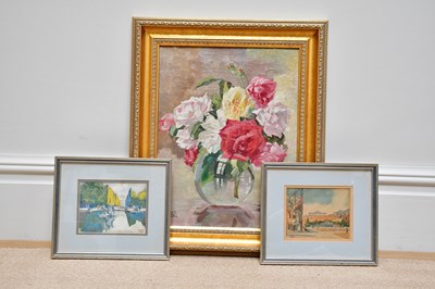 Lot 1673 - WENZ GROLL; oil on canvas, still life study of...