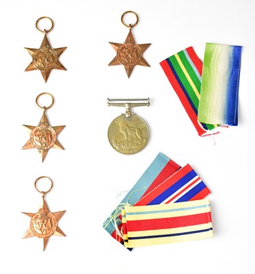 Lot 586 - A group of WWII medals, comprising a British...