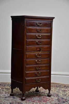 Lot 1087 - An Edwardian mahogany eight drawer music...