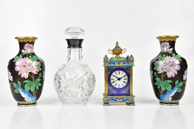 Lot 1498 - A modern Chinese brass carriage clock, with...