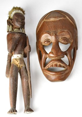 Lot 88 - Four African carved wooden items comprising a...