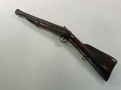 Lot 20 - A 19th century blunderbuss with flintlock...