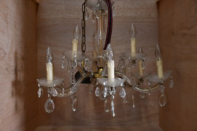 Lot 1547 - A cut glass electrolier with eight lower...