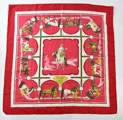 Lot 806 - HERMÈS; a 100% silk Carre Cavaliers Arabes...