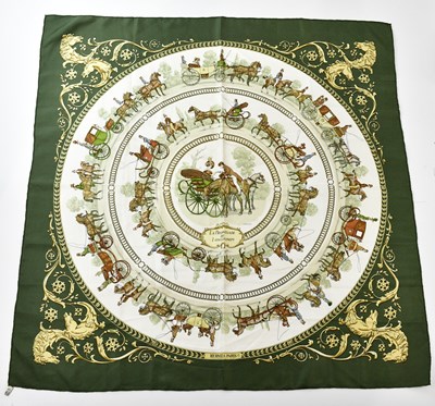 Lot 810 - HERMÈS; a 100% silk La Promenade des Long...