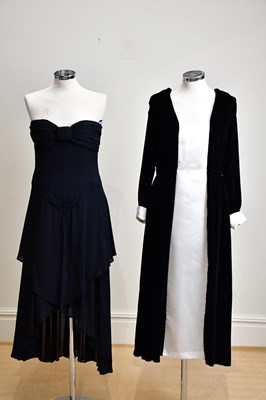 Lot 894 - KARL LAGERFELD; a short black 100% silk...