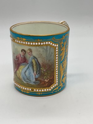 Lot 461 - SEVRES; an 18th century porcelain coffee can...