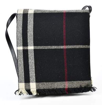 Lot 749 - BURBERRY; a black wool Nova check unisex...