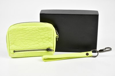 Lot 834 - ALEXANDER WANG; a lime green pebbled leather...