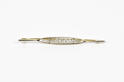 Lot 430 - A yellow and white metal diamond brooch, the...