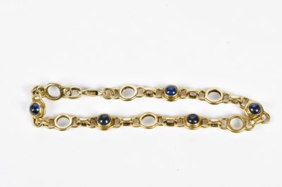 Lot 295 - A 9ct yellow gold bracelet set with five...