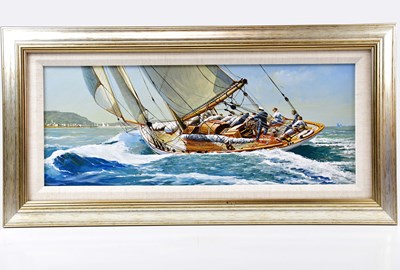 Lot 1705 - DAVID WILSON; acrylic on board, 'Mariquita',...