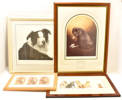Lot 457 - Three dog portrait prints comprising Gary...