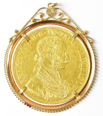 Lot 767 - An Austrian 4 ducat coin, 1915, in an unmarked...