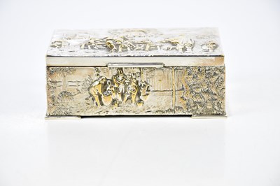 Lot 2016 - A Continental silver plated cigarette box with...