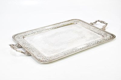 Lot 2009 - A large silver plated twin handled butler's...
