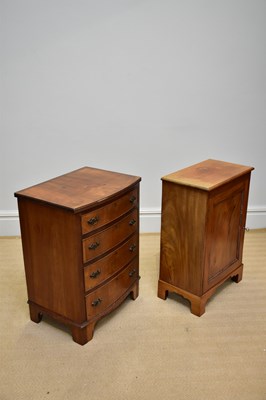 Lot 1123 - A 20th century walnut bowfront chest of four...