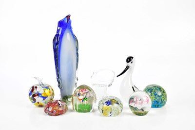 Lot 2630 - A collection of paperweights including a...