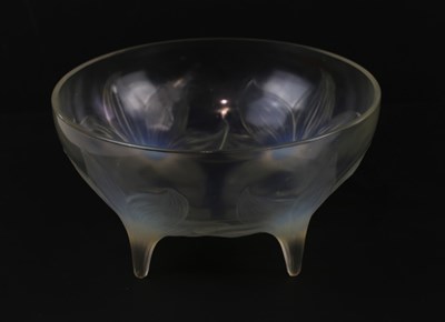 Lot 2104 - RENE LALIQUE; an opalescent glass 'Lys' bowl,...