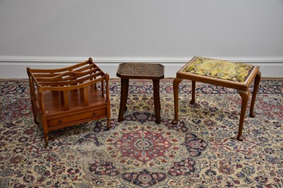 Lot 1142 - A carved oak stool, height 40cm, a...