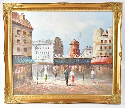 Lot 462 - BURNETT (?); oil on canvas, Parisian street...