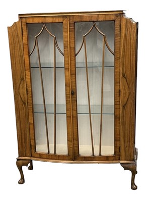 Lot 66 - A 1930s Art Deco walnut display cabinet with...