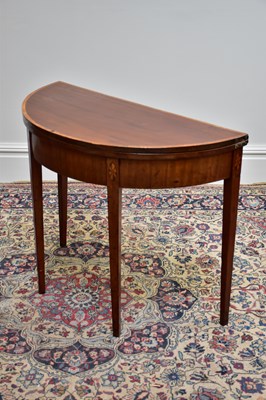 Lot 1045 - A 19th century crossbanded and inlaid mahogany...