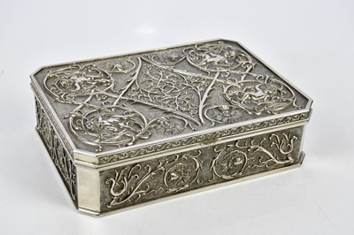 Lot 2011 - A modern white metal jewellery box, profusely...