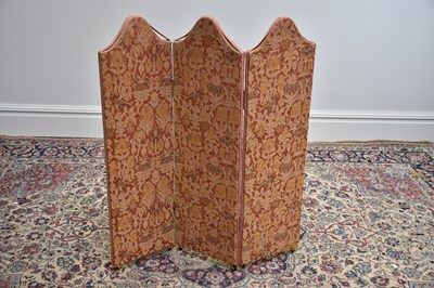 Lot 1404 - A decorative three division folding screen...