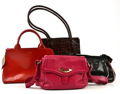 Lot 778 - RADLEY; a red leather classic handbag with two...