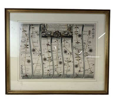 Lot 225 - JOHN OGILBY; a map of 'The Roads from London...