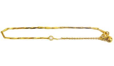 Lot 740 - A 24k bright yellow gold Christening bracelet...