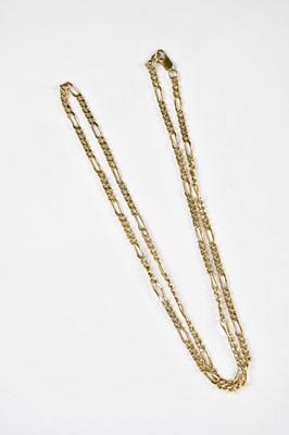 Lot 349 - A 9ct yellow gold fetter and curb chain,...