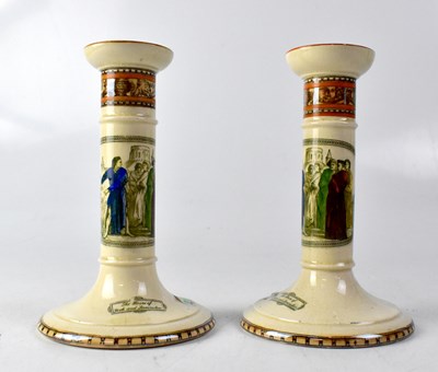 Lot 154 - ADAMS; a pair of candlesticks