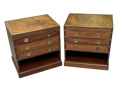 Lot 40 - A pair of reproduction brass mounted three...