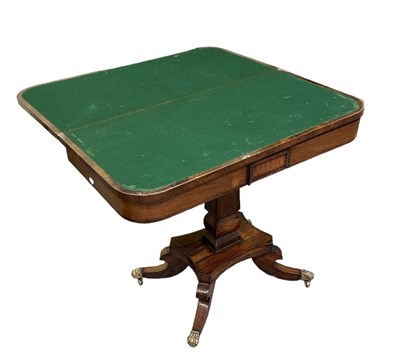Lot 45 - A Regency rosewood card table with D-shaped...