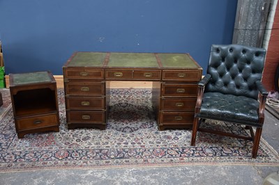 Lot 1100 - A reproduction mahogany military style...