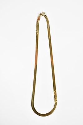 Lot 355 - A yellow metal rope twist necklace, length...