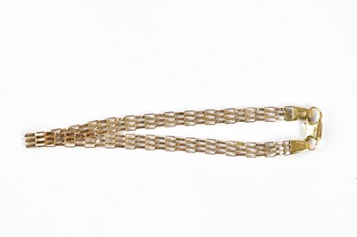Lot 297 - A 9ct yellow gold open curb link bracelet,...