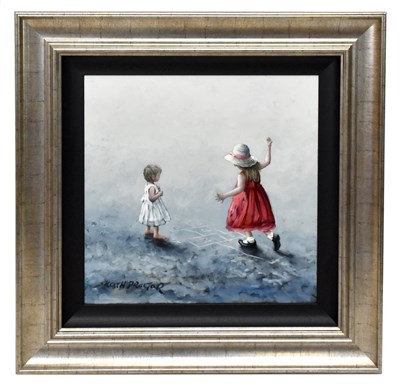Lot 1352 - KEITH PROCTOR; oil on canvas, 'Hopscotch',...