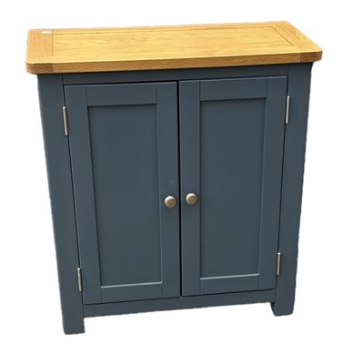 Lot 81 - A modern dark blue painted two door side...