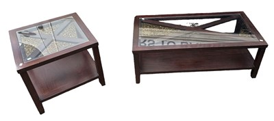 Lot 38 - A modern glass topped coffee table, 120 x 60cm,...