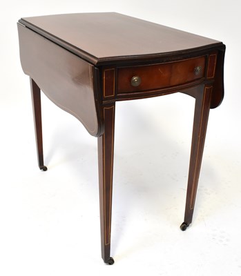 Lot 51 - A reproduction mahogany line inlaid Pembroke...