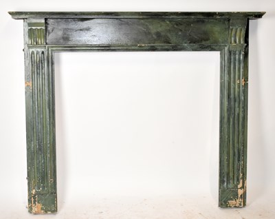 Lot 1421 - A green painted fire surround, height 121cm,...