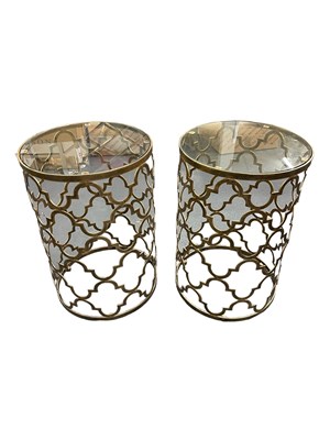 Lot 86 - A pair of modern gilt framed glass topped...