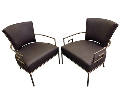 Lot 33 - A pair of modern contemporary metal framed...