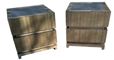 Lot 89 - A pair of modern two drawer bedside tables,...