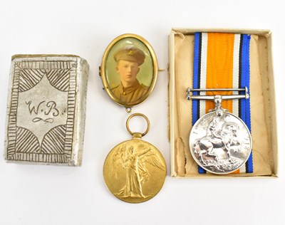 Lot 591 - A pair of WWI War and Victory Medals, awarded...